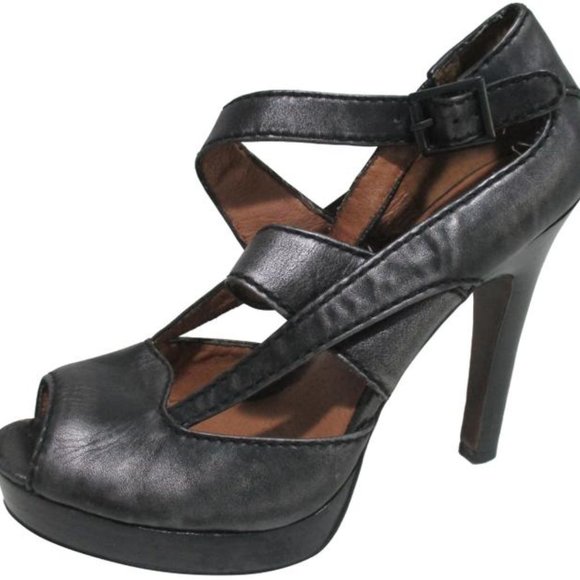 *No 704 b. MOD Jocelyn Black Distressed Leather - Picture 1 of 9